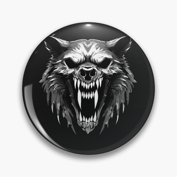 Item preview, "Ferocious Wolf Head with Bared Fangs – Intense Animal Art" designed and sold by MetalKrane.