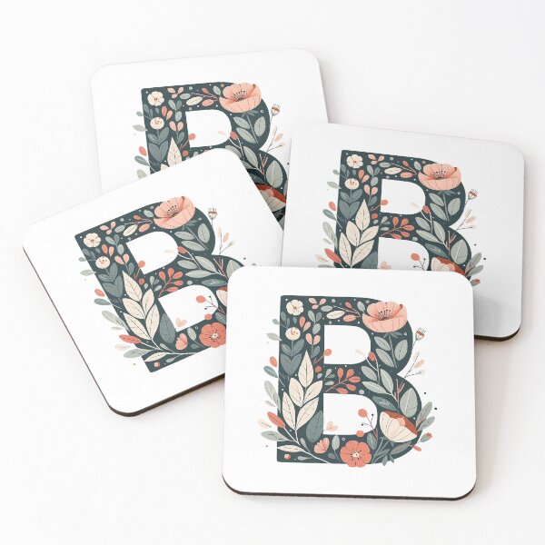 Item preview, Minimalistic floral letter B designed and sold by Silbays.