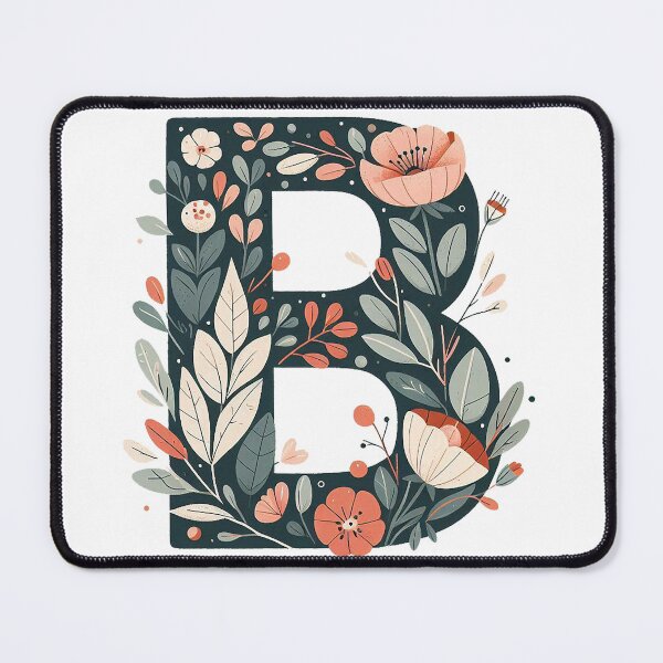 Item preview, Minimalistic floral letter B designed and sold by Silbays.