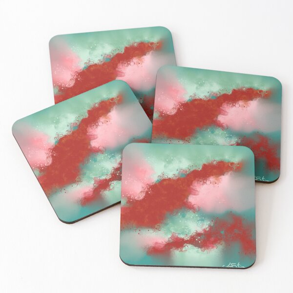 Item preview, El amor yace sangrando - Rojo, verde azulado, rosa, abstracto designed and sold by Joey Santiago.