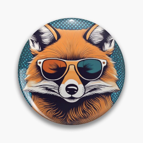 Item preview, Halftone fox in Sun glasses designed and sold by Boxing Kangaroo Retail Company.