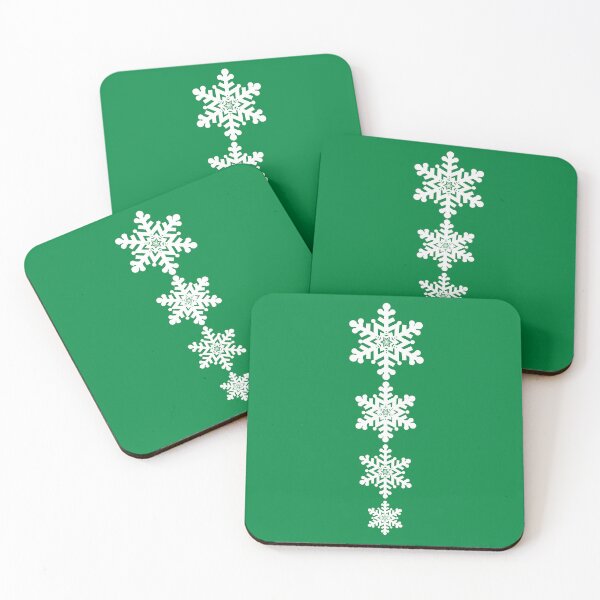 Item preview, Christmas Snowflakes Green and White designed and sold by MellowCat.