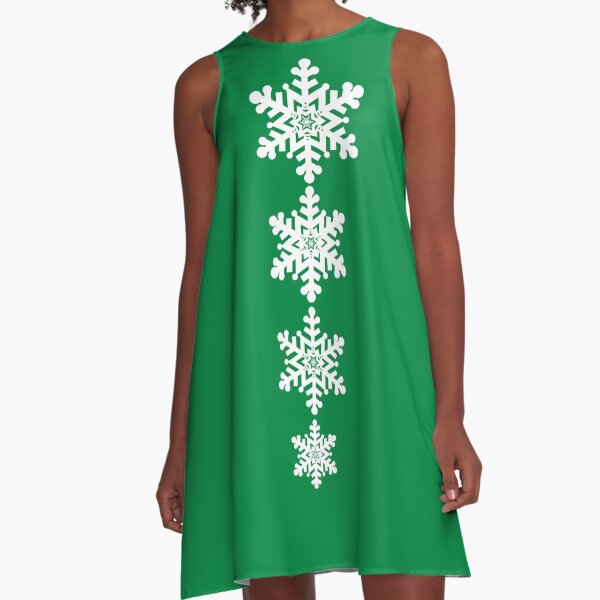 Item preview, Christmas Snowflakes Green and White designed and sold by MellowCat.