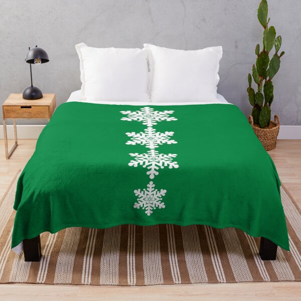 Item preview, Christmas Snowflakes Green and White designed and sold by MellowCat.