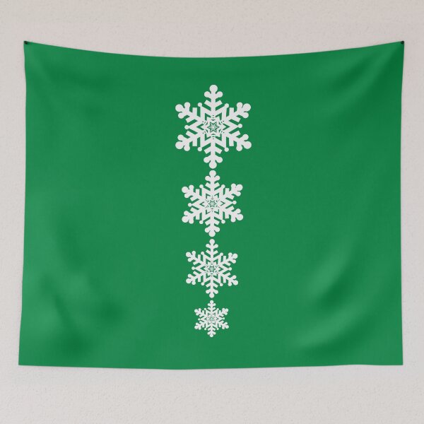 Item preview, Christmas Snowflakes Green and White designed and sold by MellowCat.