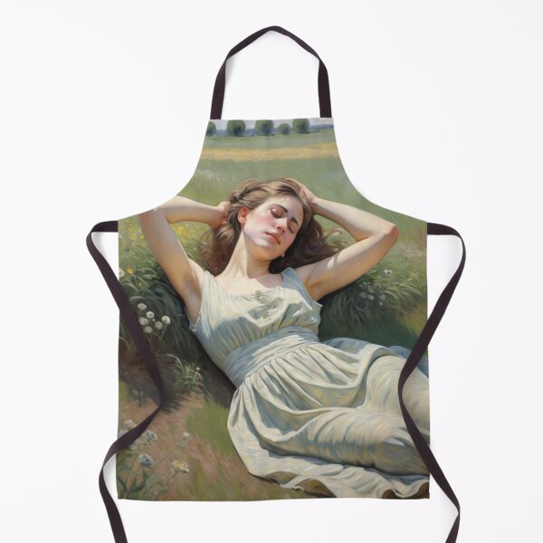 Item preview, Pretty girl reclining on a patch grass - after William-Adolphe Bouguereau French painter designed and sold by Vintage Designs +.