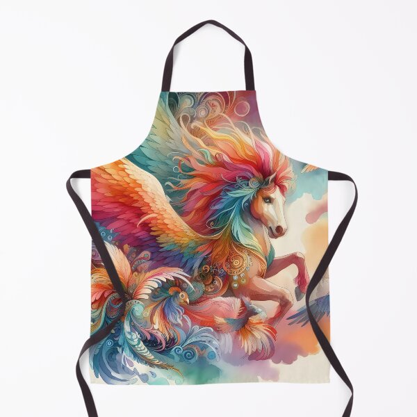 Item preview, Majestic Pegasus in a Whirlwind of Colorful Feathers and Flight designed and sold by Vitalka-uk.
