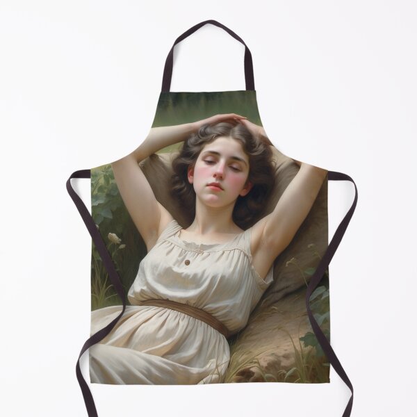 Item preview,  Pretty girl reclining on a patch grass - after William-Adolphe Bouguereau French painter designed and sold by Vintage Designs +.