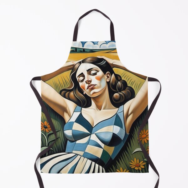 Item preview,  Pretty girl reclining on a patch grass - cubist art after Pablo Picasso designed and sold by Vintage Designs +.
