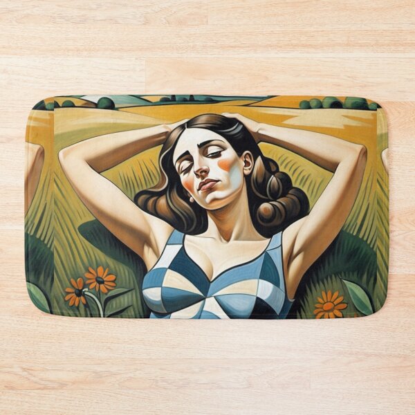 Item preview,  Pretty girl reclining on a patch grass - cubist art after Pablo Picasso designed and sold by Vintage Designs +.
