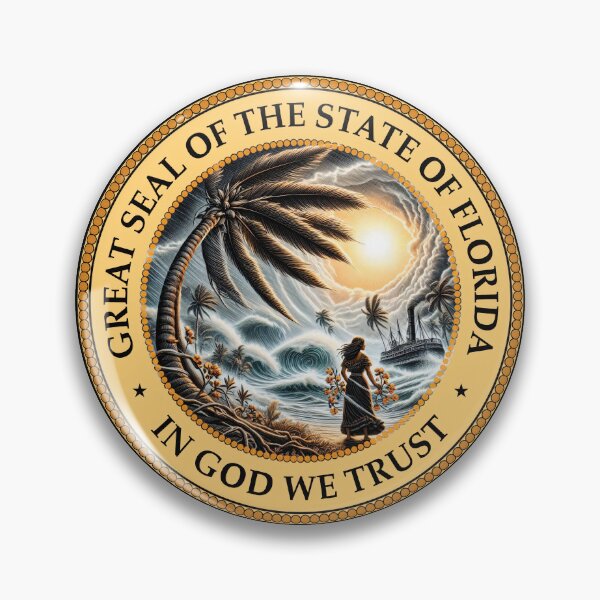 Item preview, Great Seal Of The State Of Florida USA, Hurricane Milton Version Orlando Tampa Petersburg Strong designed and sold by EdGraphy.