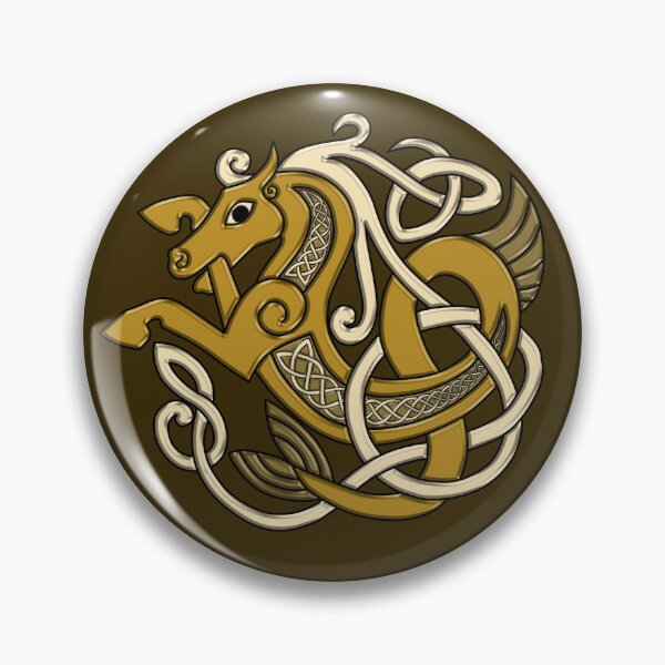 Item preview, Celtic Seahorse Hippocampus in Gold designed and sold by DappledMoon.