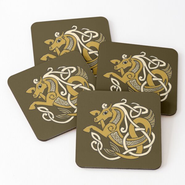 Item preview, Celtic Seahorse Hippocampus in Gold designed and sold by DappledMoon.