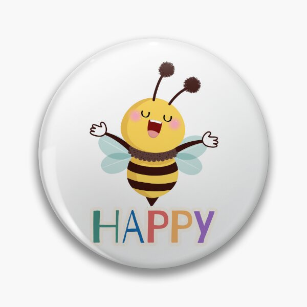 Item preview, Friendly Little Bee with the phrase Be Happy designed and sold by mysummerland.