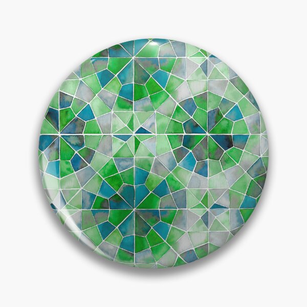 Item preview, Islamic geometry green and blue tones designed and sold by GinColorist.