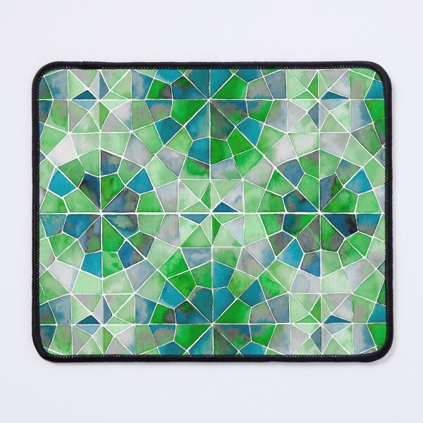 Item preview, Islamic geometry green and blue tones designed and sold by GinColorist.