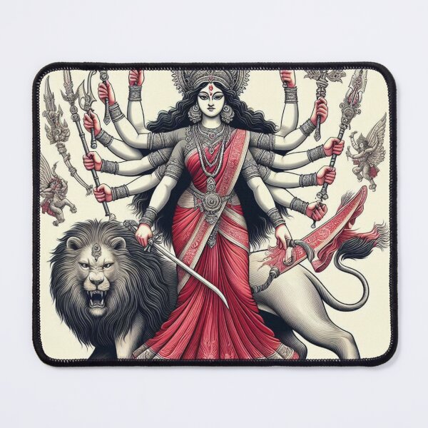 Item preview, Goddess Durga with Lion - Navratri Celebration designed and sold by ROCKSTARARUN.
