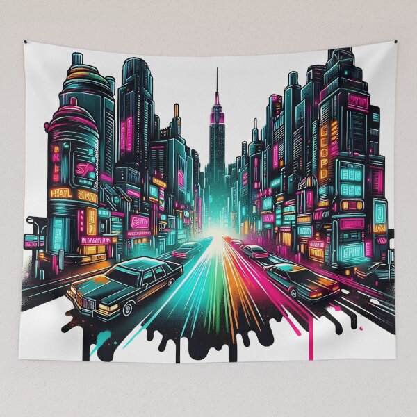 Item preview, Neon Cityscape Speed Rush designed and sold by JavisSRDesign.