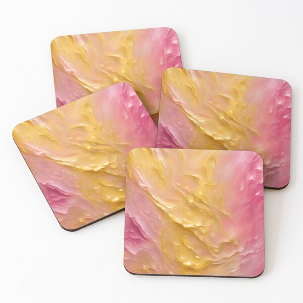 Item preview, Pink and Golden Abstract Oil Painting  designed and sold by CalmnessbyChoice.