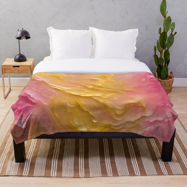 Item preview, Pink and Golden Abstract Oil Painting  designed and sold by CalmnessbyChoice.