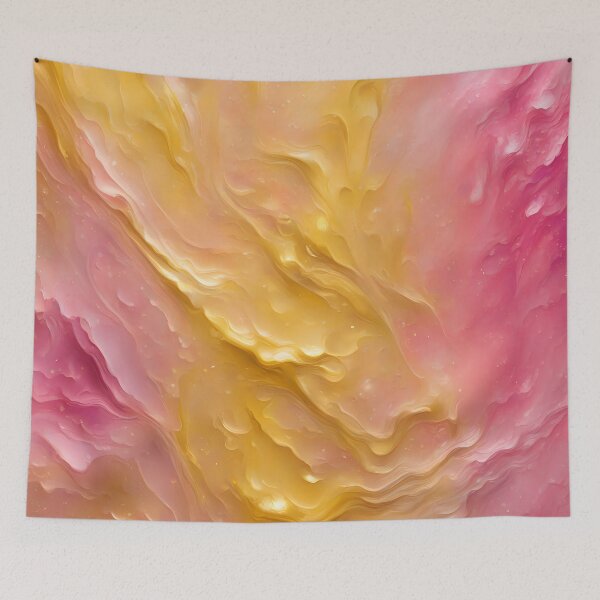 Item preview, Pink and Golden Abstract Oil Painting  designed and sold by CalmnessbyChoice.