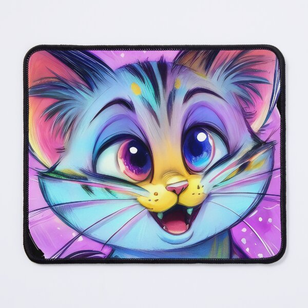 Item preview, Cute smiling kitty in colorful colors, happy cat. designed and sold by Cherry-Cat.