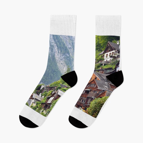 Item preview, Old wooden houses on the mountain in Hallstatt Austria designed and sold by goceris.