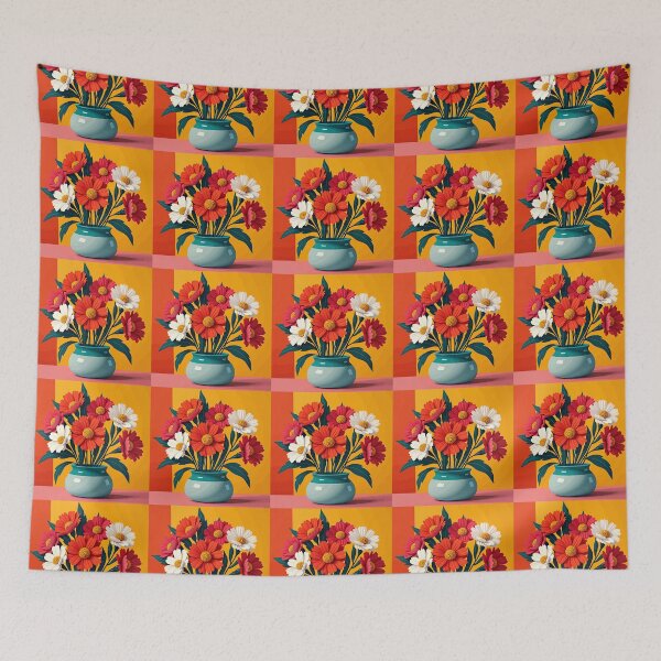 Item preview, Gerbera Daisy Like Flowers In A Vase Repeat Pattern designed and sold by taiche.