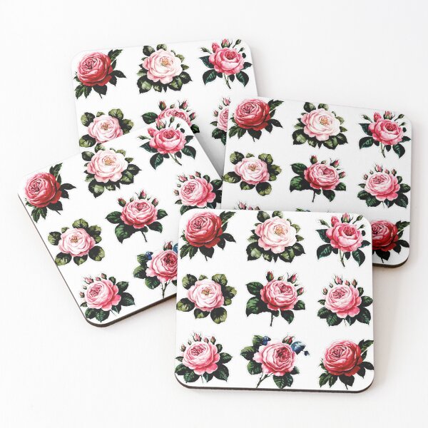 Item preview, Vintage Pink Rose Sticker Pack – Elegant Floral Watercolor Design designed and sold by RainCitySticker.