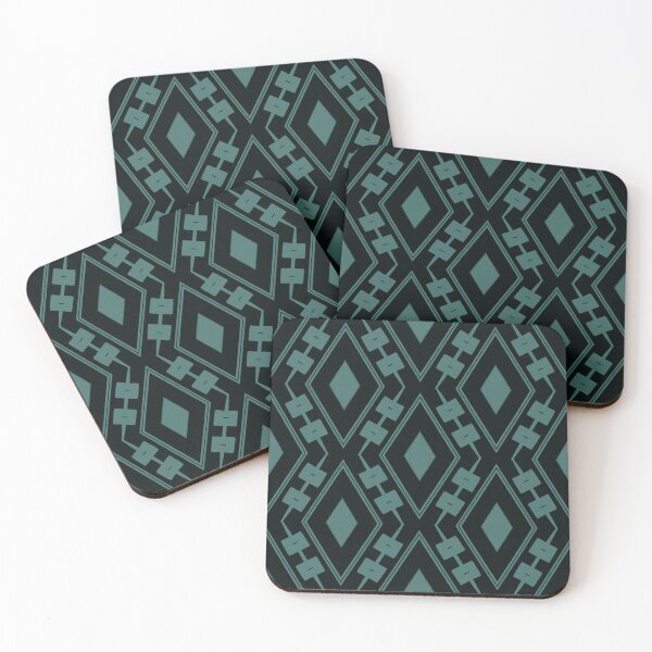 Item preview, Black And Teal Abstract Shapes Patterns designed and sold by violet-hope.