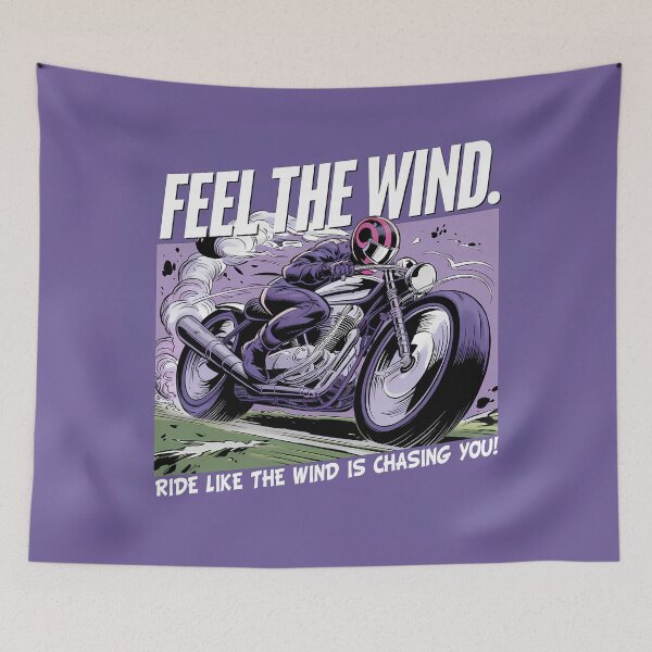 Item preview, Feel the Wind – Ride Like the Wind Is Chasing You Biker Art designed and sold by BNCH44.