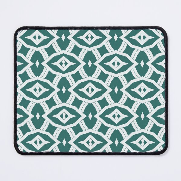 Item preview, Viridian Greenish Blue And White Abstract Shapes Patterns designed and sold by violet-hope.
