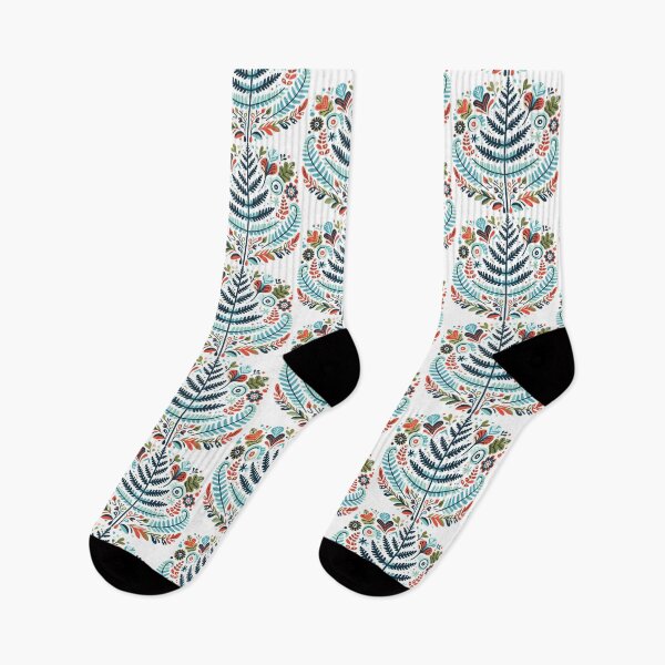 Item preview, Scandinavian Folk Art Fern leaves pattern by heidiannemorris designed and sold by FOLK ART FUSION by heidiannemorris.