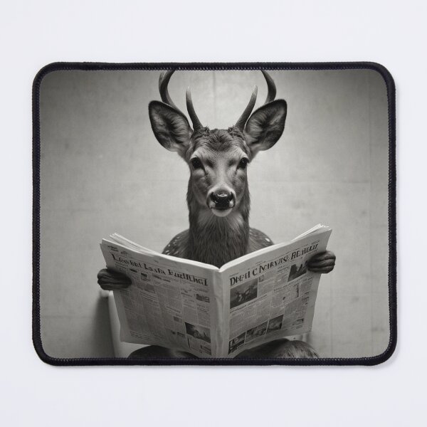 Item preview, Funny Deer Reading Newspaper Bathroom Art designed and sold by vk09.