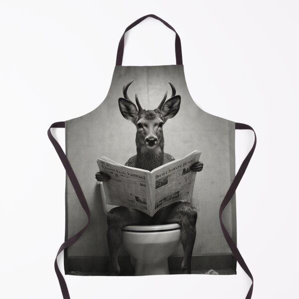 Item preview, Funny Deer Reading Newspaper Bathroom Art designed and sold by vk09.