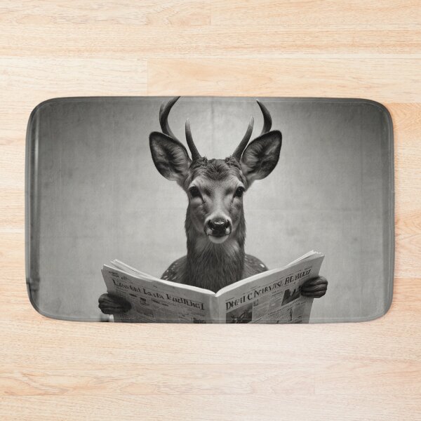 Item preview, Funny Deer Reading Newspaper Bathroom Art designed and sold by vk09.