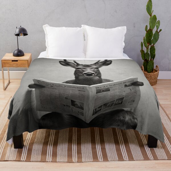 Item preview, Funny Deer Reading Newspaper Bathroom Art designed and sold by vk09.