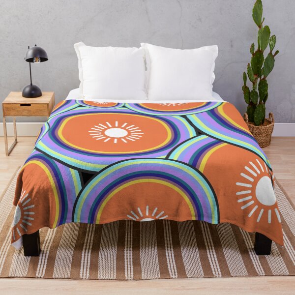 Item preview, Retro Sunburst Rainbow Circles Pattern designed and sold by SportyAndArtful.
