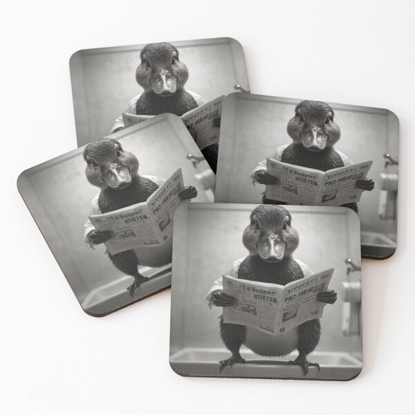 Item preview, Funny Duck Reading Newspaper Bathroom Art designed and sold by vk09.