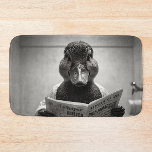 Item preview, Funny Duck Reading Newspaper Bathroom Art designed and sold by vk09.