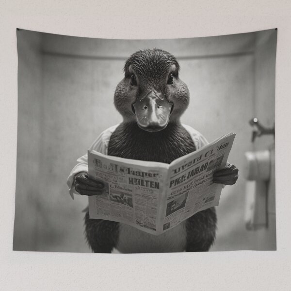 Item preview, Funny Duck Reading Newspaper Bathroom Art designed and sold by vk09.