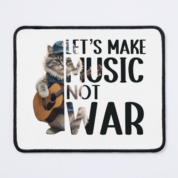 Item preview, Lets make music not war Cat gift Guitar Cute gift Unisex gift designed and sold by WHDProduction45.