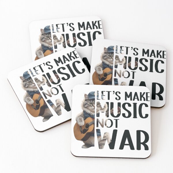 Item preview, Lets make music not war Cat gift Guitar Cute gift Unisex gift designed and sold by WHDProduction45.