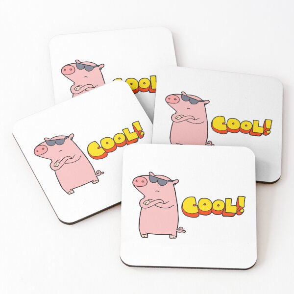 Item preview, Pig with glasses, with phrase: Cool designed and sold by mysummerland.