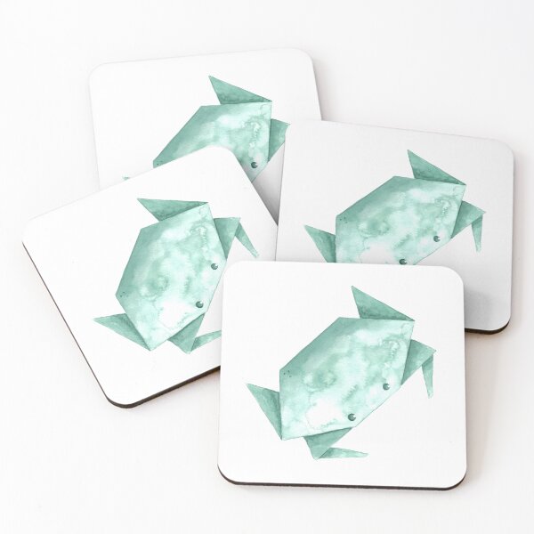 Item preview, ORIGAMI crab painted in watercolor designed and sold by GinColorist.