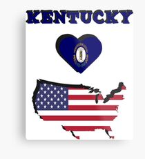 KENTUCKY LIEBT AMERIKA - STAAT PRIDE DESIGN Metallbild