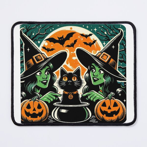 Item preview,  Enchanting Witches with Black Cat and Pumpkins - Halloween Vibes designed and sold by Anastasiia Lang.