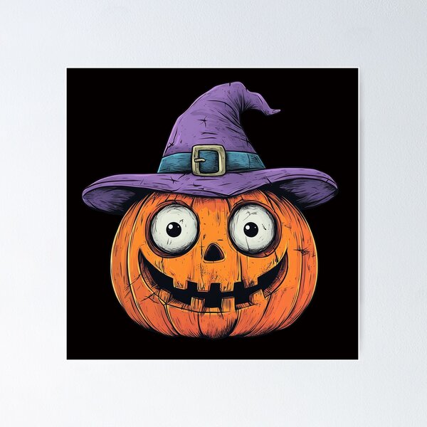 Item preview, Jack-o-lantern with a witch hat designed and sold by TojoStudios.