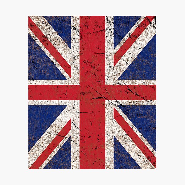 Vintage Old Distressed Union Jack Shabby Chic Print Poster Style 2 