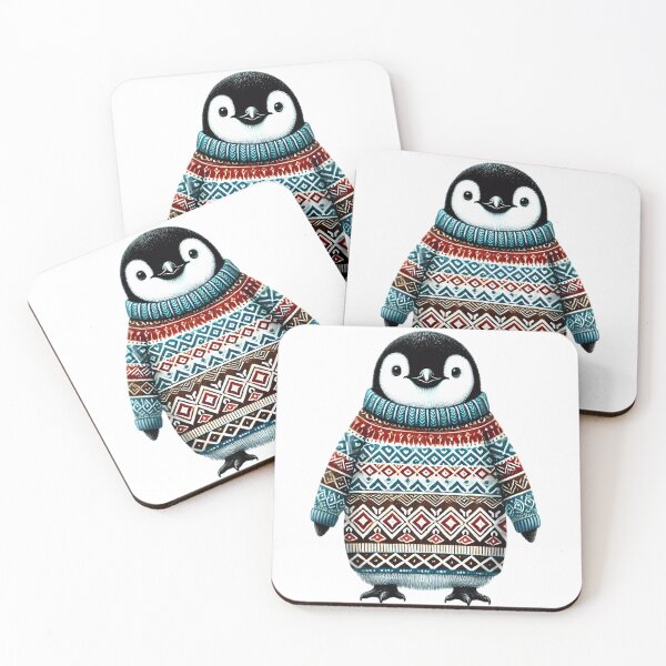 Item preview, Cozy Penguin in a Festive Sweater. designed and sold by Linework Studio.